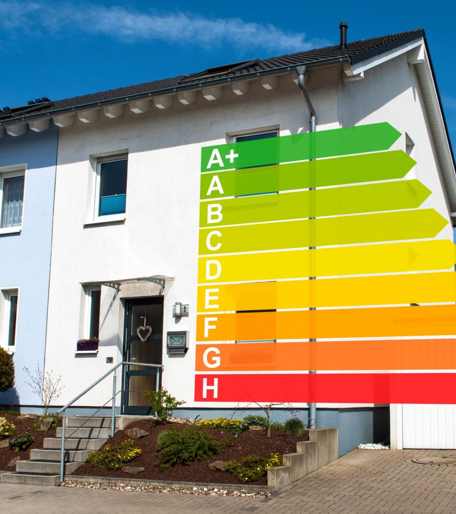 Haus mit Energieeffizienzklassen Haus mit Energieeffizienzklassen